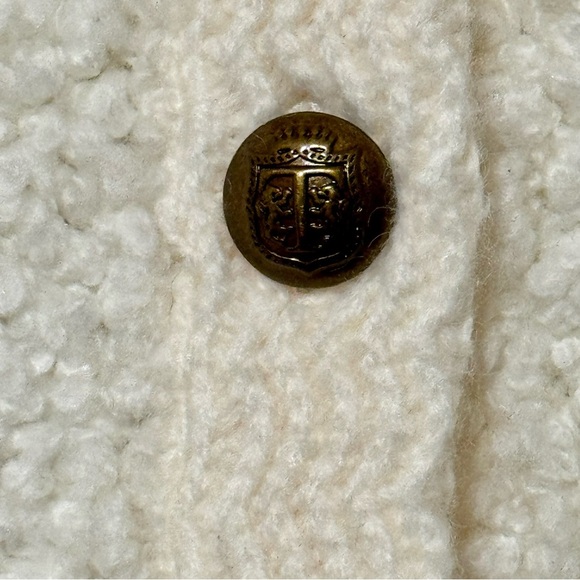 Talbots Wool Blend Ivory Plush Boucle Button Down Sweater Cardigan - Picture 5 of 11